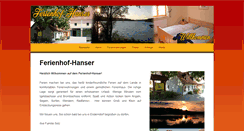 Desktop Screenshot of ferienhof-hanser.de